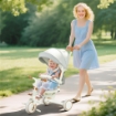 TRICICLO PER BAMBINI 5 IN 1 CON MANIGLIONE DI SPINTA E COPERTURA RIMOVIBILE, 96.5X49X101 CM, BIANCO CREMA