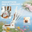 TRICICLO PER BAMBINI 5 IN 1 CON MANIGLIONE DI SPINTA E COPERTURA RIMOVIBILE, 96.5X49X101 CM, BIANCO CREMA