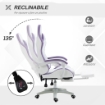 SEDIA DA GAMING CON ALTEZZA REGOLABILE E SCHIENALE RECLINABILE, 65X65X121-129 CM, BIANCO E VIOLA