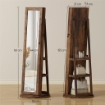 SPECCHIO PORTAGIOIE DA TERRA GIREVOLE A 360¦ CON RIPIANI E CHIUSURA A CHIAVE, 55X55X161 CM, MARRONE RUSTICO