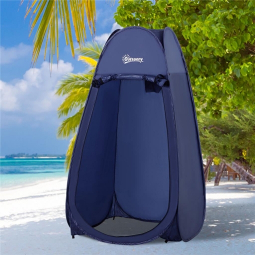 TENDA DA DOCCIA POP UP IMPERMEABILE IN POLIESTERE E PLASTICA 100X100X185 CM BLU NAVY