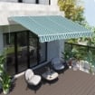 TENDA DA SOLE A BRACCI PER ESTERNO CON MANOVELLA METALLO E POLIESTERE 295X250CM VERDE E BIANCO