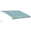 TENDA DA SOLE A BRACCI PER ESTERNO CON MANOVELLA METALLO E POLIESTERE 295X250CM VERDE E BIANCO