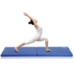 TAPPETINO DA GINNASTICA PIEGHEVOLE, MATERASSINO FITNESS SPESSO 5 CM E ANTISCIVOLO, 180X60X5 CM, BLU