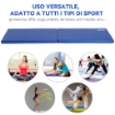 TAPPETINO DA GINNASTICA PIEGHEVOLE, MATERASSINO FITNESS SPESSO 5 CM E ANTISCIVOLO, 180X60X5 CM, BLU