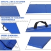 TAPPETINO DA GINNASTICA PIEGHEVOLE, MATERASSINO FITNESS SPESSO 5 CM E ANTISCIVOLO, 180X60X5 CM, BLU