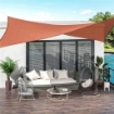 TENDA A VELA RETTANGOLARE 4X6 M RESISTENTE AI RAGGI UV CON CORDA, IN PE E ACCIAIO INOX, ROSSA