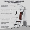 STAZIONE FITNESS MULTIFUNZIONE PER CASA E PALESTRA CON 4 IMBOTTITURE, IN ACCIAIO E PU, 150X110X210 CM, BIANCO