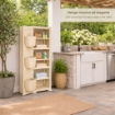 MOBILE MULTIUSO 1 ANTA ANGORA 40X43X125 CM CON 3 MODULI E 3 TASCHE LATERALI – ARMADIO VERTICALE ORGANIZZATORE CON RIPIANI