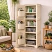 MOBILE MULTIUSO 1 ANTA ANGORA 40X43X125 CM CON 3 MODULI E 3 TASCHE LATERALI – ARMADIO VERTICALE ORGANIZZATORE CON RIPIANI