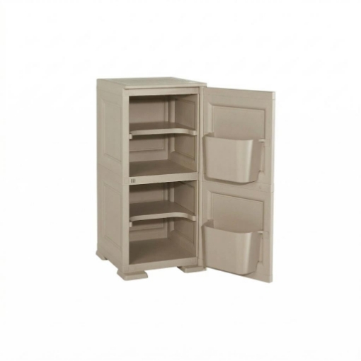MOBILE MULTIUSO 1 ANTA TALPA 40X43X85,5 CM CON 2 MODULI E 2 TASCHE LATERALI – ARMADIO COMPATTO ORGANIZZATORE CON RIPIANI