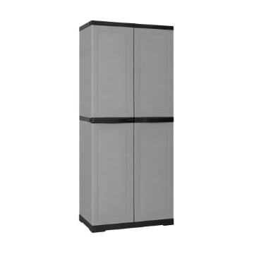 ARMADIO SLIM FOTINCISO IN RESINA CON 3 RIPIANI REGOLABILI E PREDISPOSIZIONE LUCCHETTO - COLORE GRIGIO DIMENSIONE 65X45X178H CM