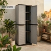 ARMADIO SLIM PERSIANA IN RESINA CON 3 RIPIANI REGOLABILI E PREDISPOSIZIONE LUCCHETTO - COLORE GRIGIO DIMENSIONE 65X45X178H CM
