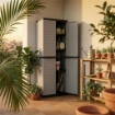 ARMADIO SLIM PERSIANA IN RESINA CON 3 RIPIANI REGOLABILI E PREDISPOSIZIONE LUCCHETTO - COLORE GRIGIO DIMENSIONE 65X45X178H CM