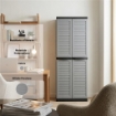 ARMADIO SLIM PERSIANA IN RESINA CON 3 RIPIANI REGOLABILI E PREDISPOSIZIONE LUCCHETTO - COLORE GRIGIO DIMENSIONE 65X45X178H CM