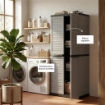 ARMADIO SLIM PERSIANA IN RESINA CON 3 RIPIANI REGOLABILI E PREDISPOSIZIONE LUCCHETTO - COLORE GRIGIO DIMENSIONE 65X45X178H CM