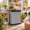ARMADIO SLIM PERSIANA IN RESINA CON 1 RIPIANO REGOLABILE E PREDISPOSIZIONE LUCCHETTO - COLORE GRIGIO DIMENSIONE 65X45X91H CM