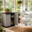 ARMADIO SLIM PERSIANA IN RESINA CON 1 RIPIANO REGOLABILE E PREDISPOSIZIONE LUCCHETTO - COLORE GRIGIO DIMENSIONE 65X45X91H CM