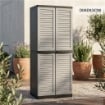 ARMADIO SLIM PERSIANA IN RESINA CON PORTASCOPE, RIPIANI E PREDISPOSIZIONE LUCCHETTO - COLORE GRIGIO DIMENSIONE 65X45X178H CM