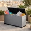 BAULE MULTIUSO IN POLIPROLPILENE COLORE GIRGIO/NERO L 118 X P 54 X H 65 CM 414LT
