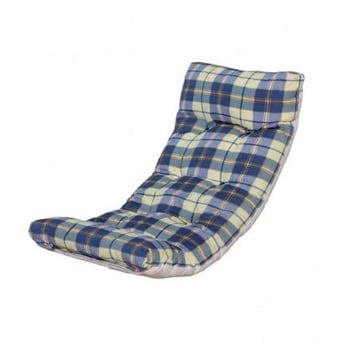 CUSCINO IMBOTTITO BLU SCOZZESE PER RICAMBIO POLTRONA RELAX COMODONA IN LEGNO