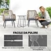 SET 2 SEDIE DA GIARDINO CON CUSCINI E BRACCIOLI, IN ACCIAIO E RATTAN PE, 54X65X80 CM, GRIGIO SCURO