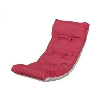 CUSCINO IMBOTTITO TINTA UNITA ROSSA PER RICAMBIO POLTRONA RELAX COMODONA IN LEGNO