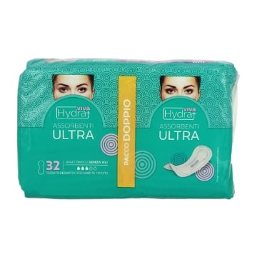 HYDRA VIVA+ ASSORBENTI ANATOMICO ULTRA SENZA ALI 32PZ