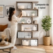 LIBRERIA ALANA CON 6 RIPIANI SFALSATI IN DESIGN MODERNO - COLORE NATURALE EFFETTO LEGNO