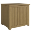 Cassapanca da Esterno 130L con Coperchio Cerniere e Cinghia, in Legno, 63x51x58.5 cm, Marrone