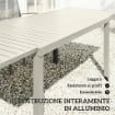 Tavolo da Giardino Allungabile per 6-8 Persone, in Alluminio con Piano a Doghe, Bianco