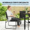 Set Tavolo e 6 Sedie da Giardino con Braccioli in Acciaio e Vetro, Nero