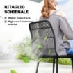 SEDIE DA PRANZO PER ESTERNI SET DA 4, SEDIE DA GIARDINO CON SCHIENALE FESSURATO, NERO