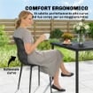 SEDIE DA PRANZO PER ESTERNI SET DA 4, SEDIE DA GIARDINO CON SCHIENALE FESSURATO, NERO
