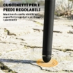 SEDIE DA PRANZO PER ESTERNI SET DA 4, SEDIE DA GIARDINO CON SCHIENALE FESSURATO, NERO