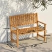 Panchina da Giardino 2 Persone, Legno Acacia FSC, Seduta e Schienale a Doghe, Naturale
