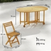 SET PRANZO 7 PEZZI, TAVOLO ESTENSIBILE LEGNO E 6 SEDIE PIEGHEVOLI PER GIARDINO