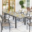 Tavolo da giardino allungabile tavolo da esterno 6 - 8 persone bordo in alluminio e struttura in acciaio 160/240 cm grigio