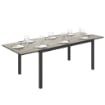 Tavolo da giardino allungabile tavolo da esterno 6 - 8 persone bordo in alluminio e struttura in acciaio 160/240 cm grigio