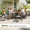 Tavolo da giardino allungabile tavolo da esterno 6 - 8 persone bordo in alluminio e struttura in acciaio 160/240 cm grigio
