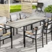 Tavolo da giardino allungabile tavolo da esterno 6 - 8 persone bordo in alluminio e struttura in acciaio 160/240 cm grigio