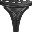 Set da Giardino 3pz con 2 Sedie da Esterno e Tavolino in Vetro con Foro per Ombrellone, in Alluminio, Nero