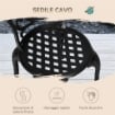 Set da Giardino 3pz con 2 Sedie da Esterno e Tavolino in Vetro con Foro per Ombrellone, in Alluminio, Nero