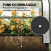 Letto per Orto Rialzato con Copertura Mini Serra e Foro di Drenaggio, 100x49x136 cm, Nero