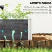 FIORIERA DA ESTERNO CON FONDO APERTO E DESIGN A INCASTRO, 102X102X33 CM, GRIGIO SCURO