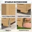 ARMADIO DA GIARDINO IN LEGNO CON FINESTRE TRASPARENTI, 128X57.5X197 CM, MARRONE CHIARO