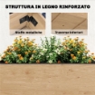 LETTO PER ORTO RIALZATO A 2 LIVELLI CON RIPIANI IN LEGNO, 119.5X102X76.5CM, MARRONE