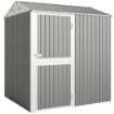 CASETTA DA GIARDINO ALTA IN ACCIAIO DA 3.51M CON PRESE D'ARIA E PORTA BLOCCABILE, 209X177X236 CM, ARGENTO