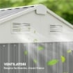 CASETTA DA GIARDINO ALTA IN ACCIAIO DA 3.51M CON PRESE D'ARIA E PORTA BLOCCABILE, 209X177X236 CM, ARGENTO