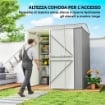 CASETTA DA GIARDINO ALTA IN ACCIAIO DA 3.51M CON PRESE D'ARIA E PORTA BLOCCABILE, 209X177X236 CM, ARGENTO
